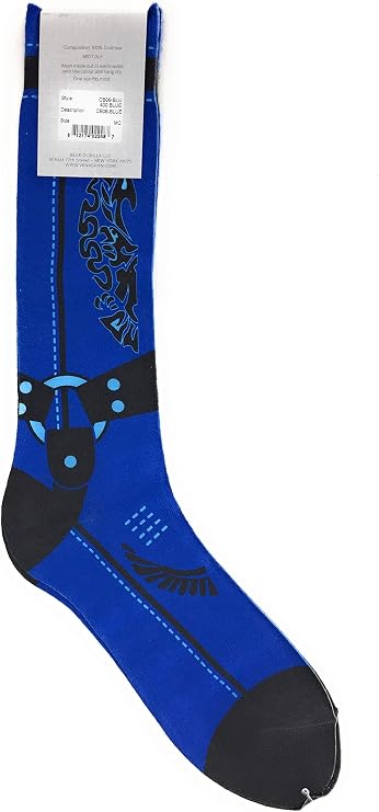VK Nagrani Men?s Dress Socks Mid Calf Cowboy CB06 Blue