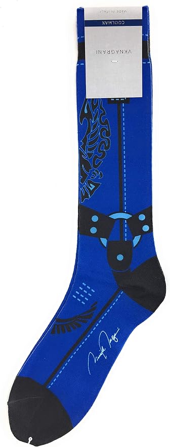 VK Nagrani Men?s Dress Socks Mid Calf Cowboy CB06 Blue