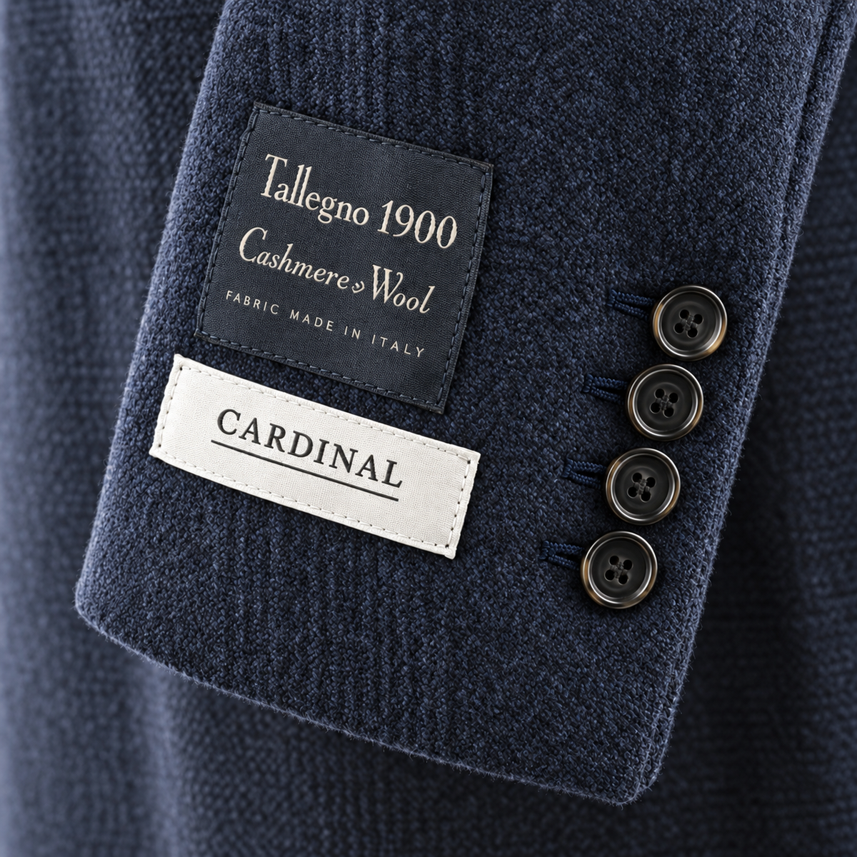 Cardinal of Canada Navy Blue Plaid Wool/Cashmere Hooded Coat