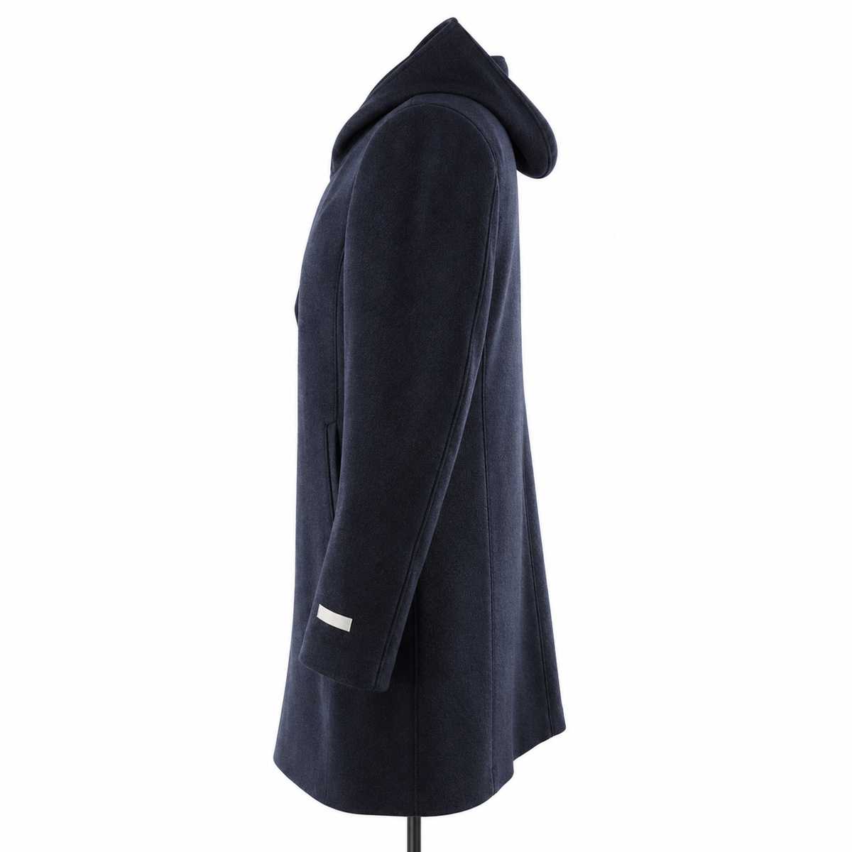 Cardinal of Canada Navy Blue Plaid Wool/Cashmere Hooded Coat